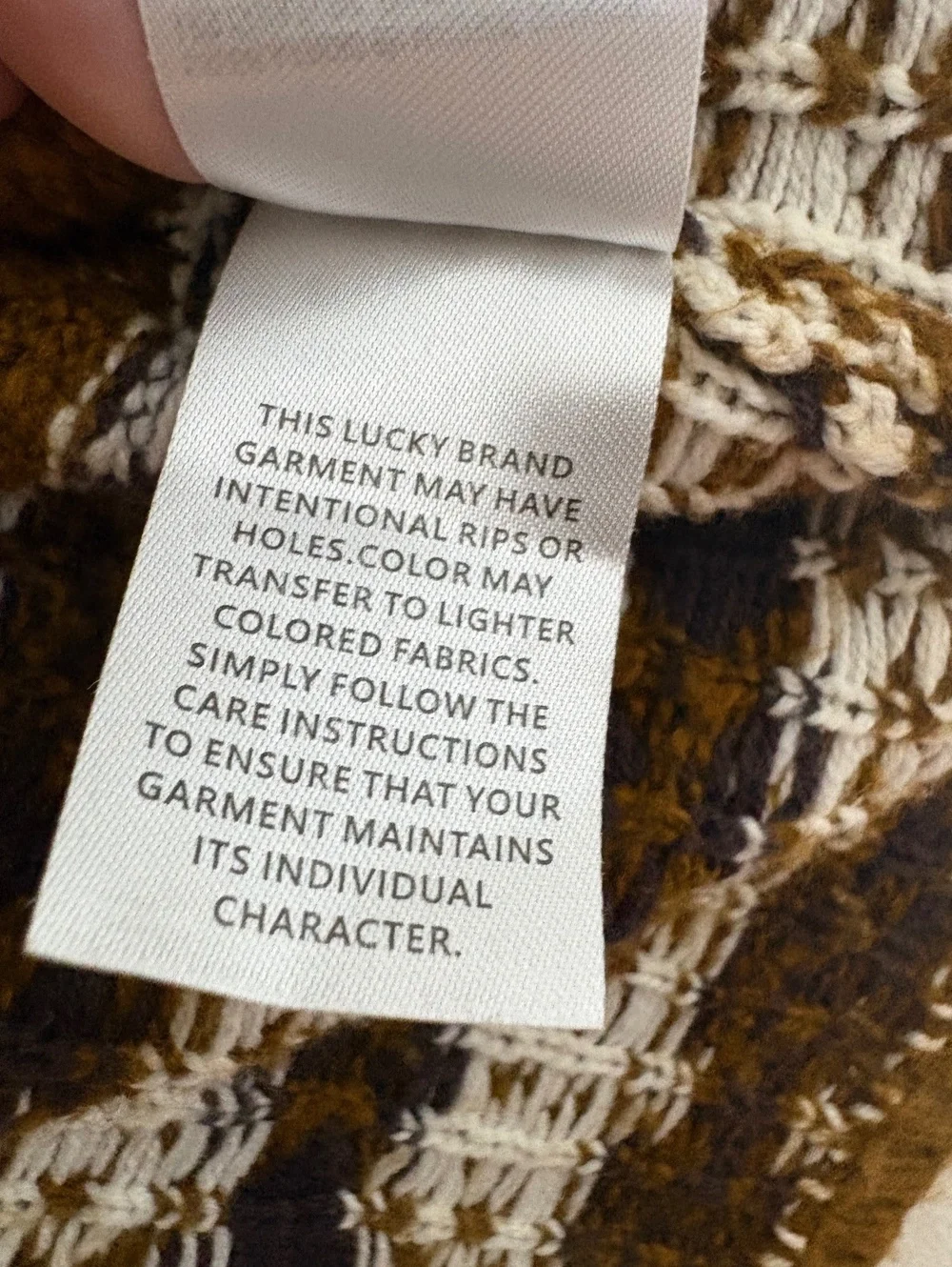 Lucky Brand Brown Patterned Knit Cardigan Sweater Size S